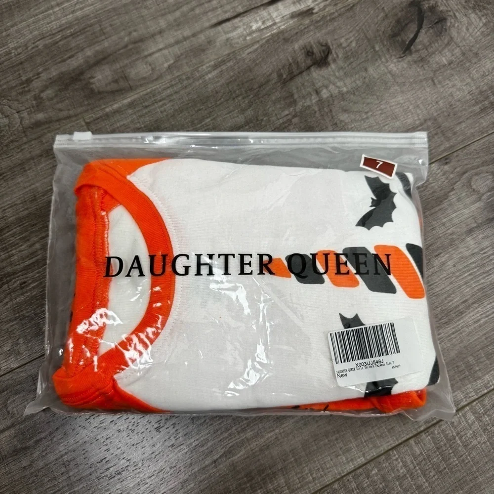 Daughter Queen Girls Unicorn Pajamas Halloween Orange White NWT